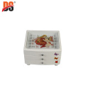 DS Custom Simple Modern Transparent Window White Jewelry Storage Box